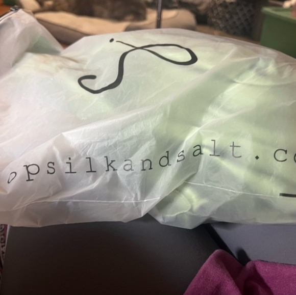 Silk & Salt Go With The Flow Maxi Dress Satin Flowy Boho Enchanting Green NEW - Picture 6 of 8